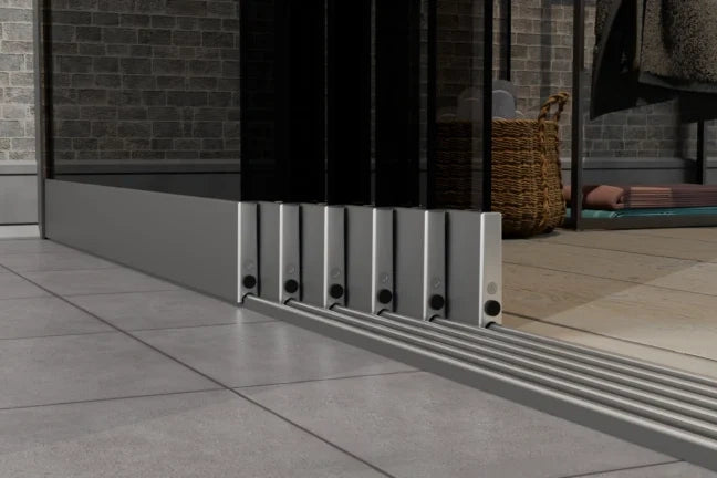 6-Schienen Glasschiebewand bis 5780 mm (6× 980 mm Glas)
